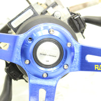RASTP Universal Racing Steering Wheel, Deep Dish Wheel Leather Blue